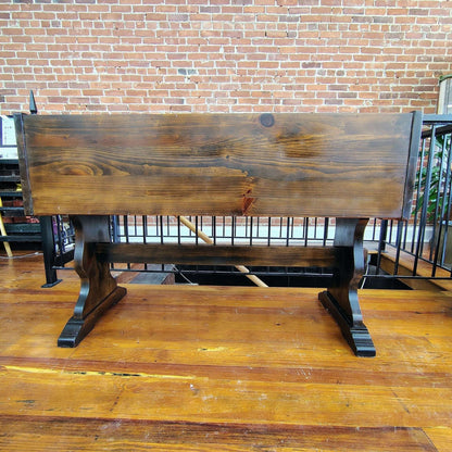 Vintage Solid Wood Writing Desk / Console Table – Dark Walnut - Loom Vintage