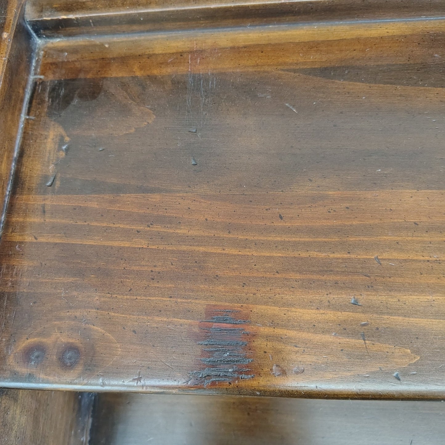 Vintage Solid Wood Writing Desk / Console Table – Dark Walnut - Loom Vintage