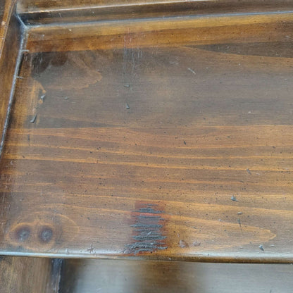 Vintage Solid Wood Writing Desk / Console Table – Dark Walnut - Loom Vintage