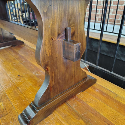 Vintage Solid Wood Writing Desk / Console Table – Dark Walnut - Loom Vintage