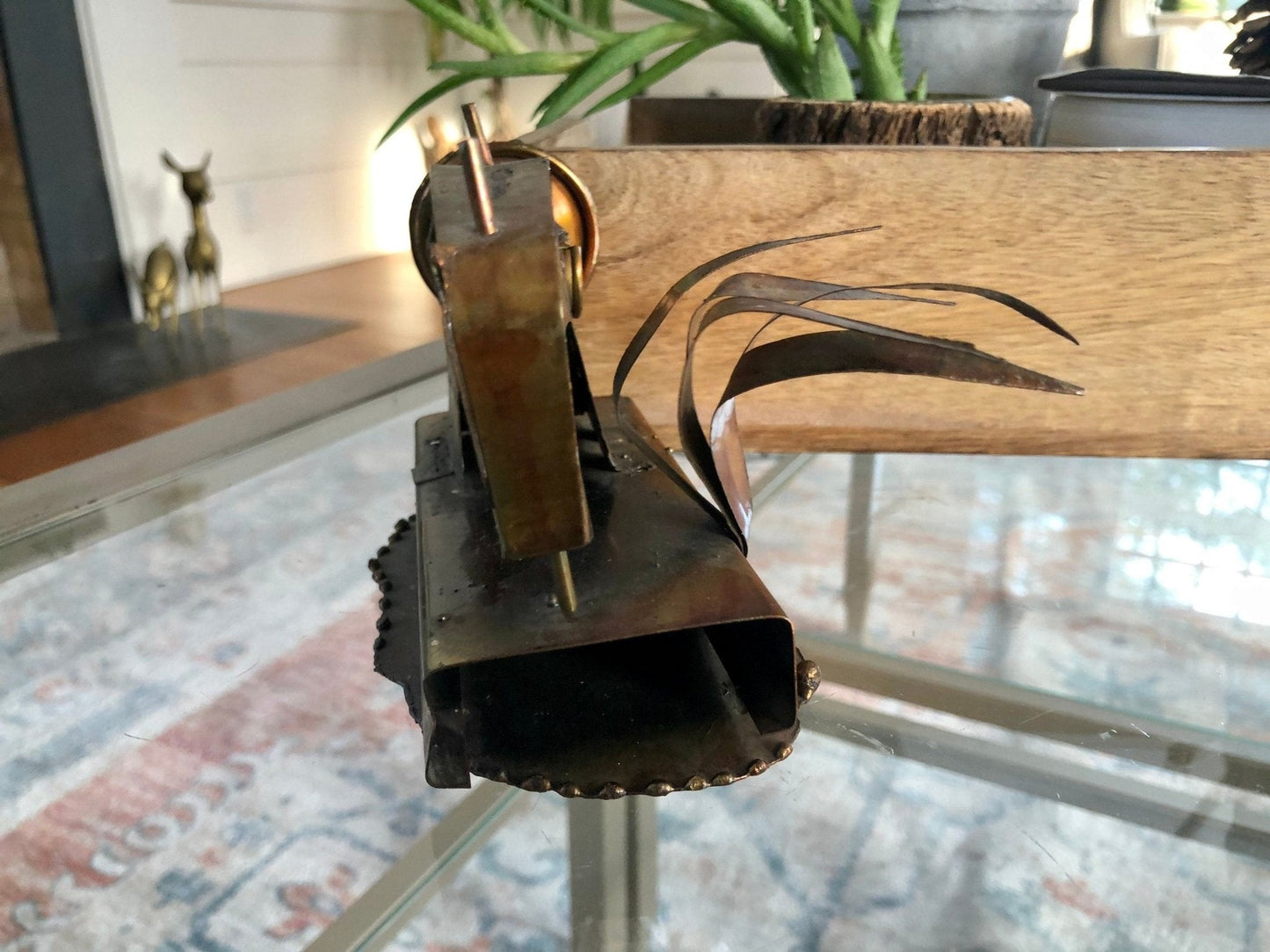 Vintage Steam Punk Art, Copper/Tin Sewing Machine - Loom Vintage