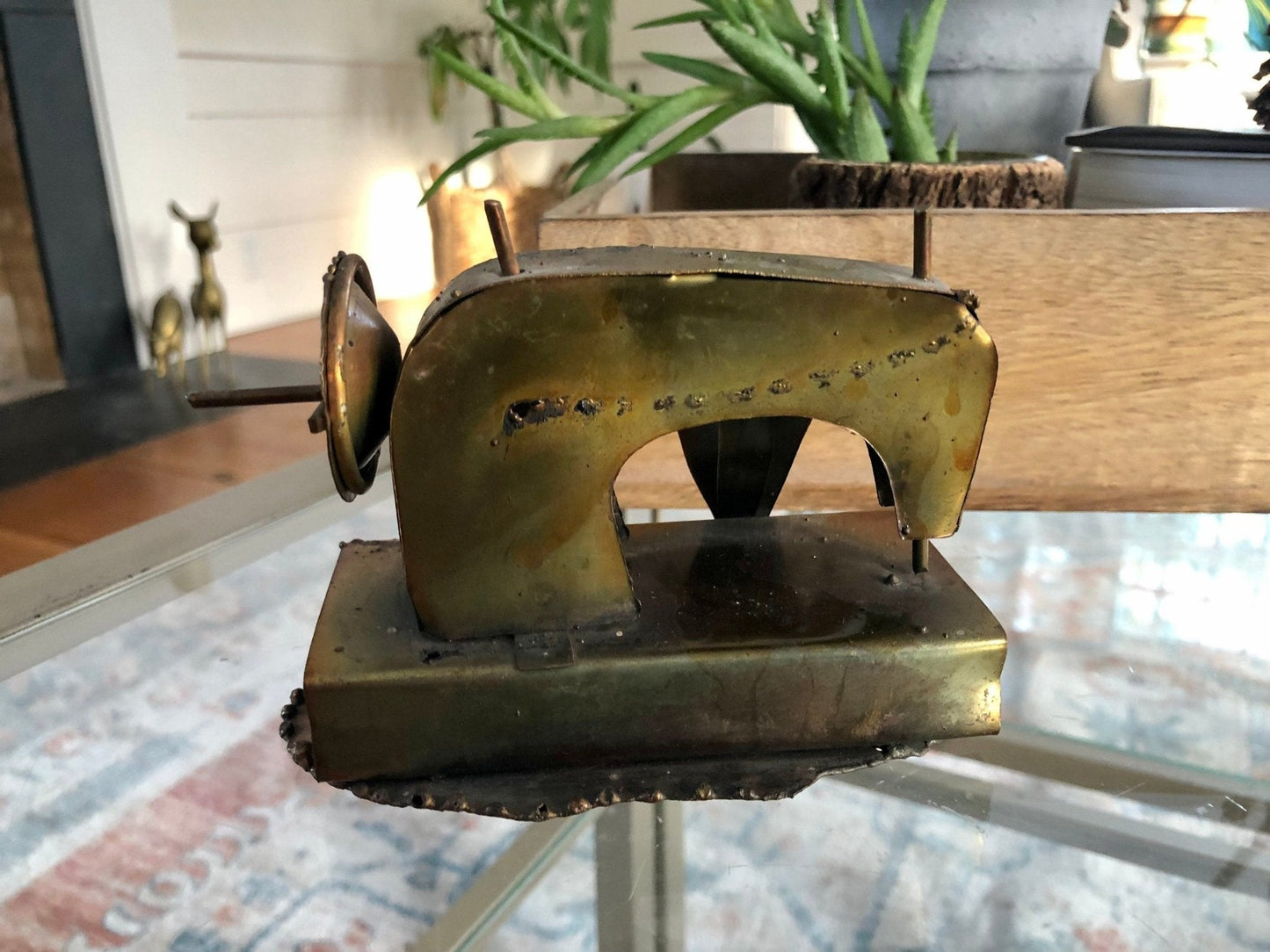 Vintage Steam Punk Art, Copper/Tin Sewing Machine - Loom Vintage