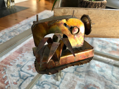 Vintage Steam Punk Art, Copper/Tin Sewing Machine - Loom Vintage