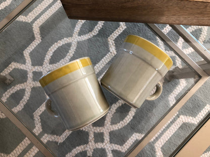 Vintage Stoneware Coffee Cup, Tea Mugs - Set of 2, Japan, Retro, Mid Century Modern - Loom Vintage