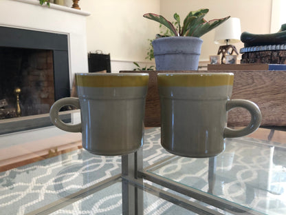 Vintage Stoneware Coffee Cup, Tea Mugs - Set of 2, Japan, Retro, Mid Century Modern - Loom Vintage