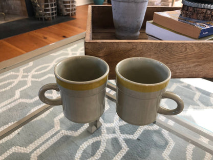 Vintage Stoneware Coffee Cup, Tea Mugs - Set of 2, Japan, Retro, Mid Century Modern - Loom Vintage