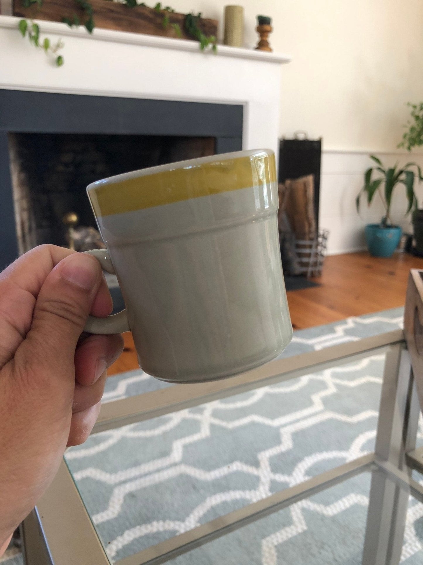 Vintage Stoneware Coffee Cup, Tea Mugs - Set of 2, Japan, Retro, Mid Century Modern - Loom Vintage