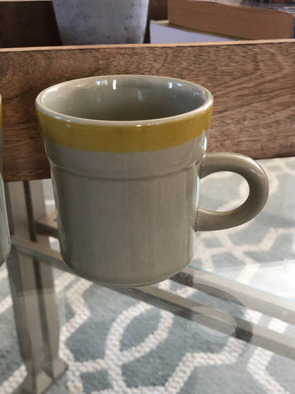 Vintage Stoneware Coffee Cup, Tea Mugs - Set of 2, Japan, Retro, Mid Century Modern - Loom Vintage
