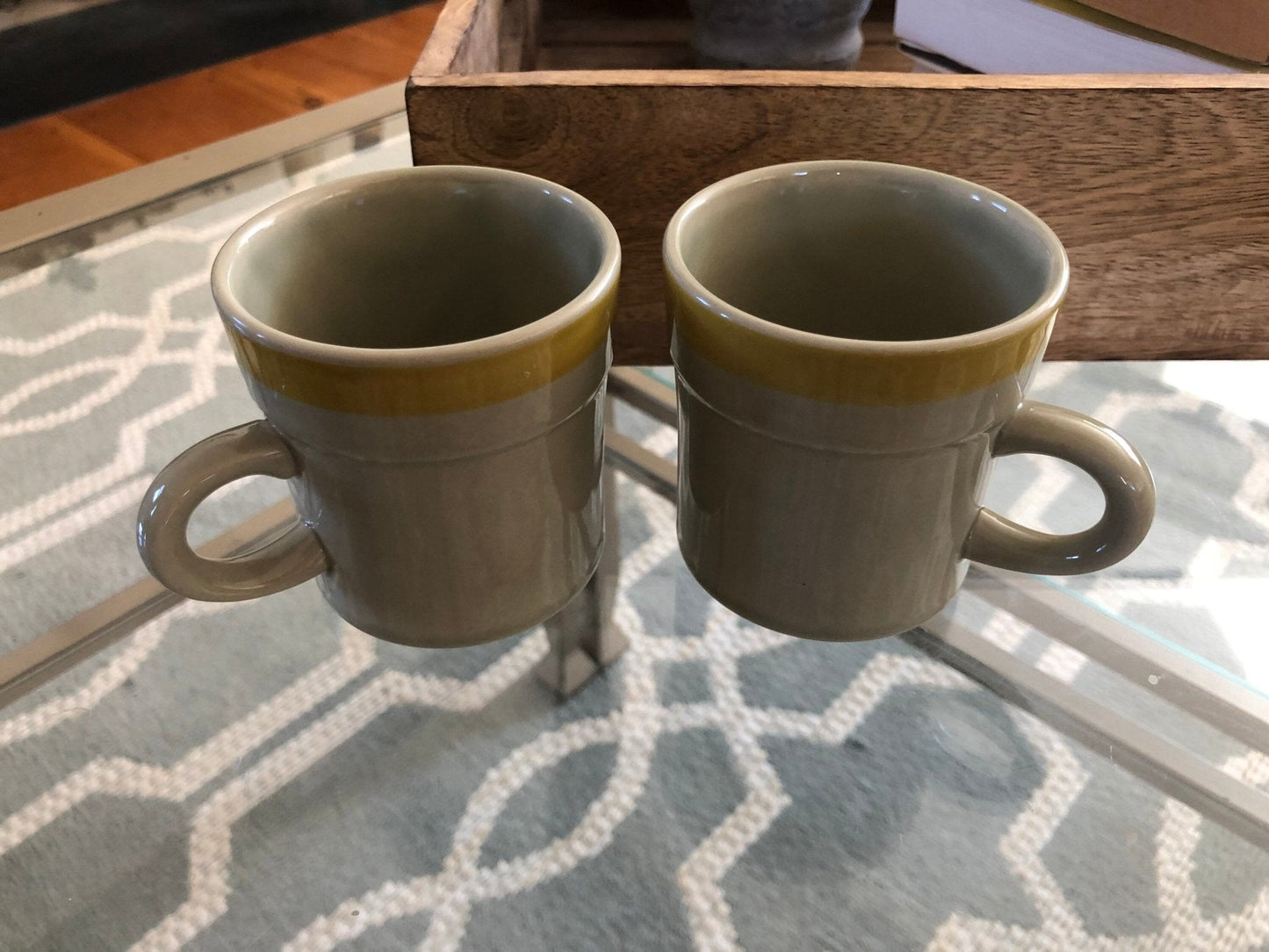 Vintage Stoneware Coffee Cup, Tea Mugs - Set of 2, Japan, Retro, Mid Century Modern - Loom Vintage