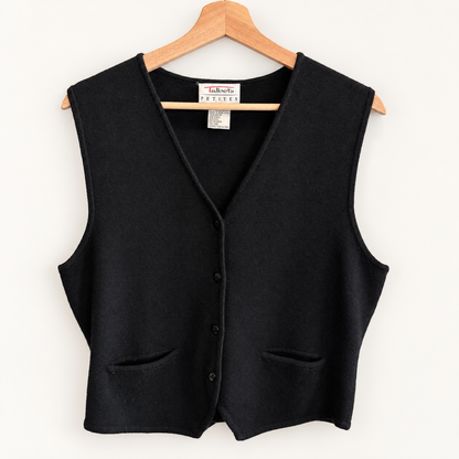 Vintage Talbots black merino wool sweater vest, photo 1 of 5