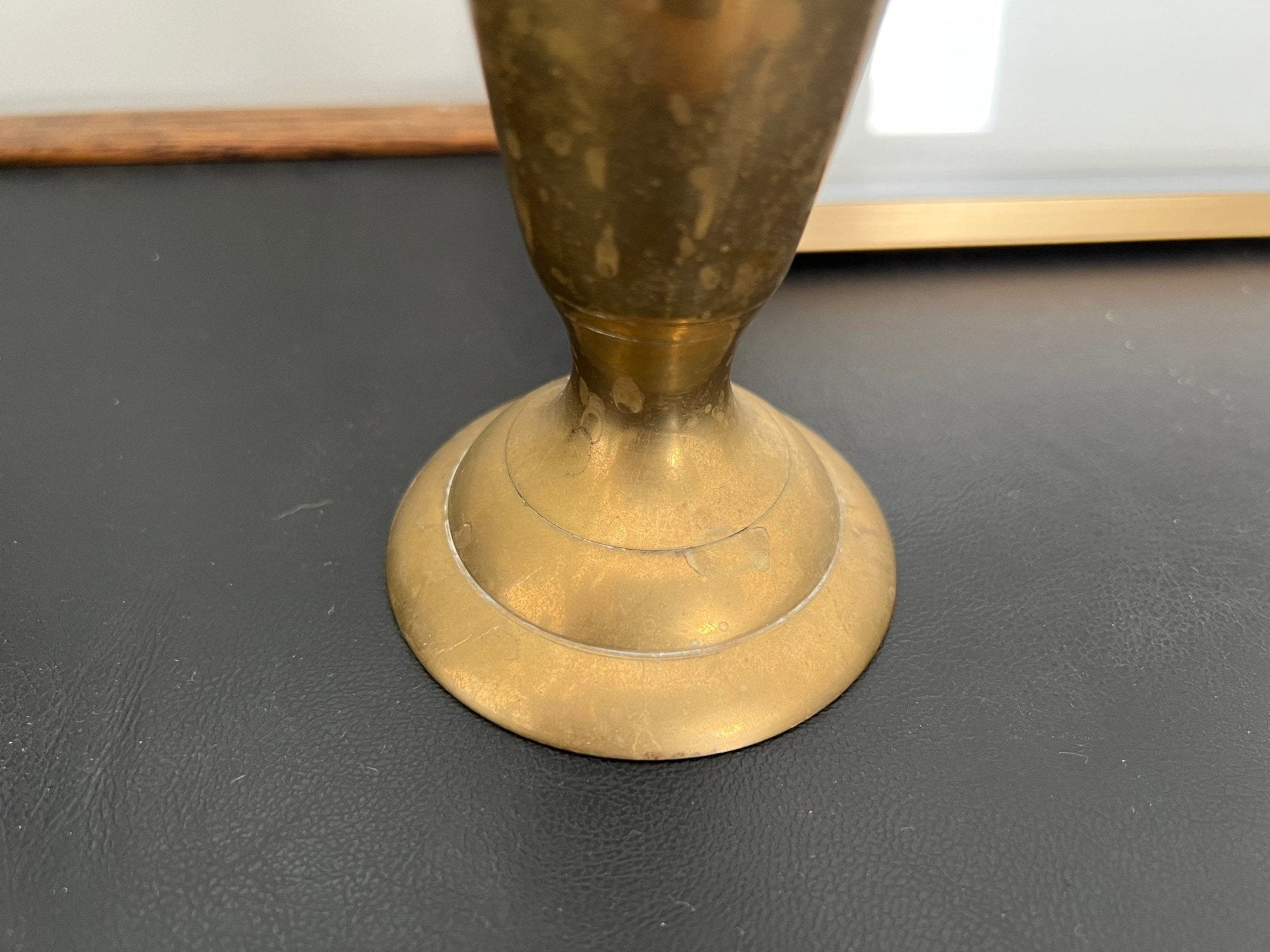Vintage Tall Brass Vase, Gold, Elegant & Traditional Vase, Bohemian - Loom Vintage