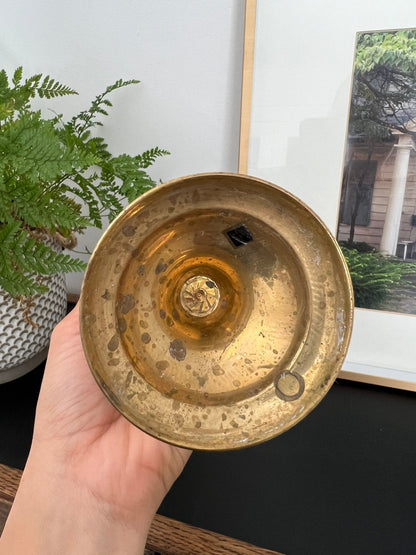 Vintage Tall Brass Vase, Gold, Elegant & Traditional Vase, Bohemian - Loom Vintage