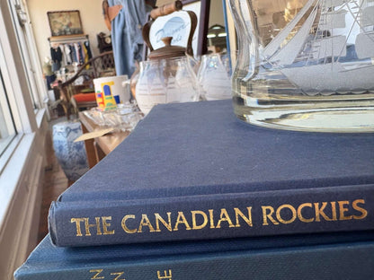 Vintage “The Canadian Rockies” Blue Decorative Book – Shelf Styling Accent - Loom Vintage