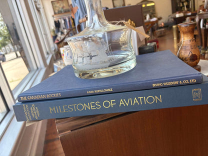 Vintage “The Canadian Rockies” Blue Decorative Book – Shelf Styling Accent - Loom Vintage