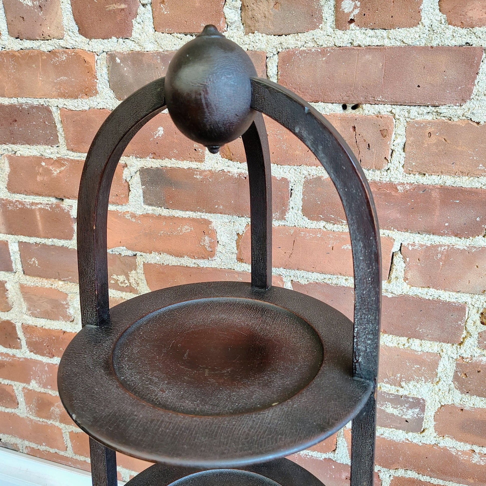 Vintage Three - Tier Wood Dessert Stand Pedestal Display Shelf, 36” - Loom Vintage