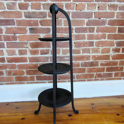 Vintage Three - Tier Wood Dessert Stand Pedestal Display Shelf, 36” - Loom Vintage