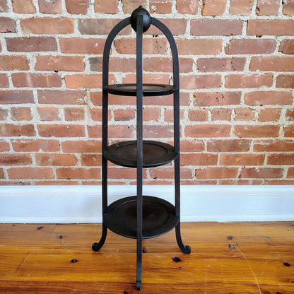 Vintage Three - Tier Wood Dessert Stand Pedestal Display Shelf, 36” - Loom Vintage