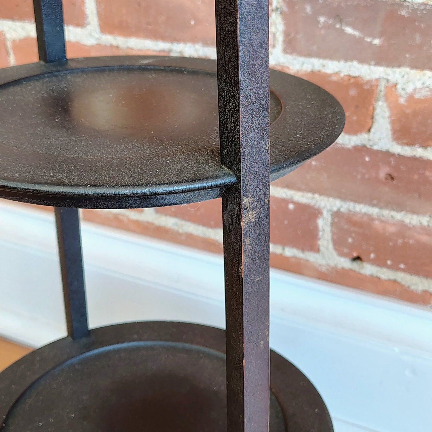 Vintage Three - Tier Wood Dessert Stand Pedestal Display Shelf, 36” - Loom Vintage