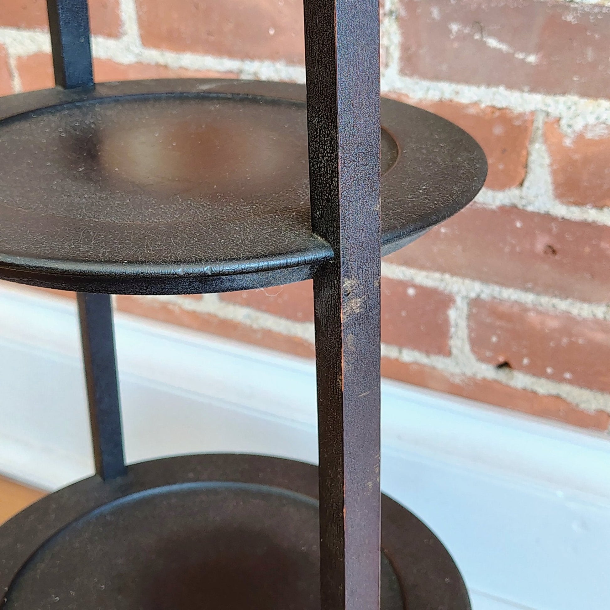 Vintage Three - Tier Wood Dessert Stand Pedestal Display Shelf, 36” - Loom Vintage