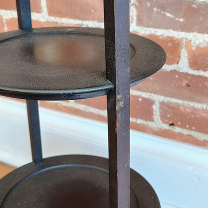 Vintage Three - Tier Wood Dessert Stand Pedestal Display Shelf, 36” - Loom Vintage
