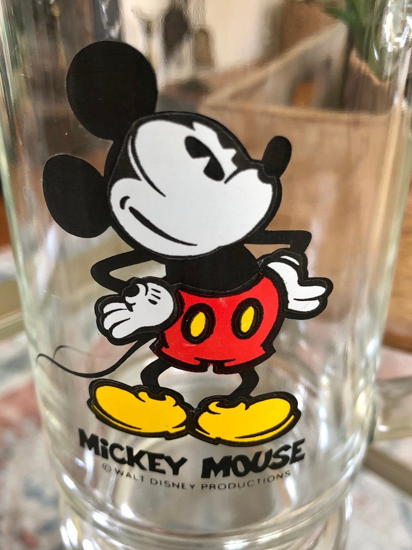 Vintage Walt Disney Glass Stein, Mickey Mouse Mug, Walt Disney World, Collectible Drinkware - Loom Vintage