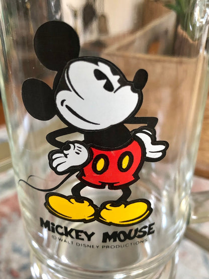 Vintage Walt Disney Glass Stein, Mickey Mouse Mug, Walt Disney World, Collectible Drinkware - Loom Vintage