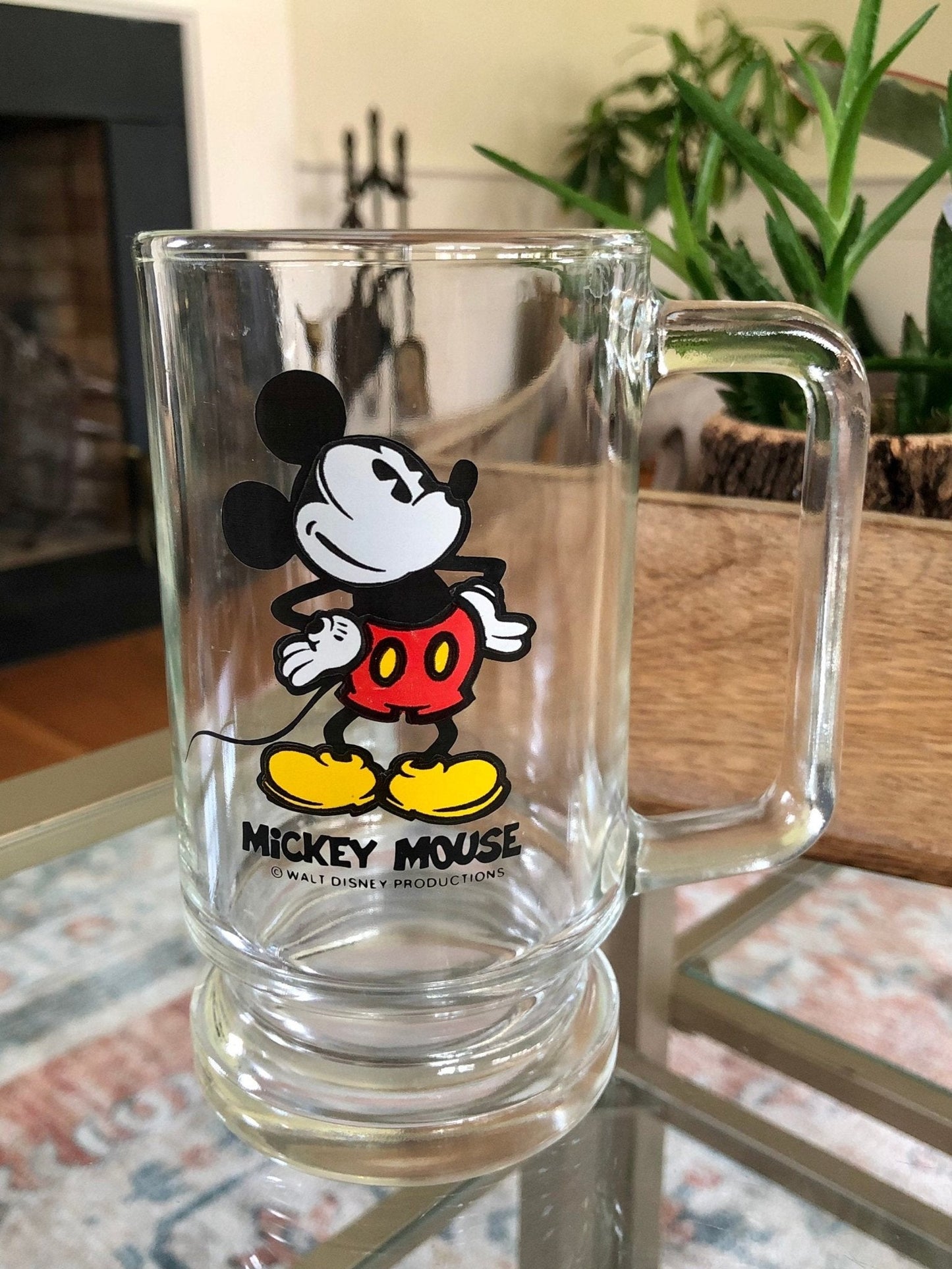 Vintage Walt Disney Glass Stein, Mickey Mouse Mug, Walt Disney World, Collectible Drinkware - Loom Vintage