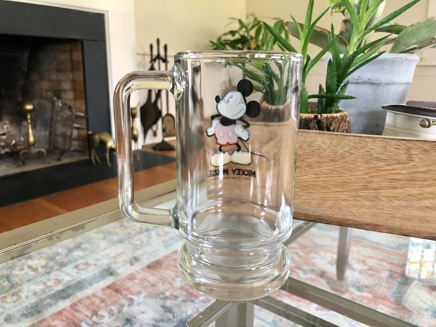 Vintage Walt Disney Glass Stein, Mickey Mouse Mug, Walt Disney World, Collectible Drinkware - Loom Vintage