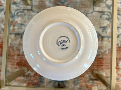 Vintage White Fiesta Cup and Saucer Homer Laughlin Fiestaware - Loom Vintage