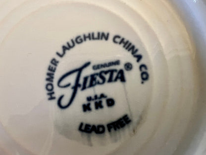 Vintage White Fiesta Cup and Saucer Homer Laughlin Fiestaware - Loom Vintage