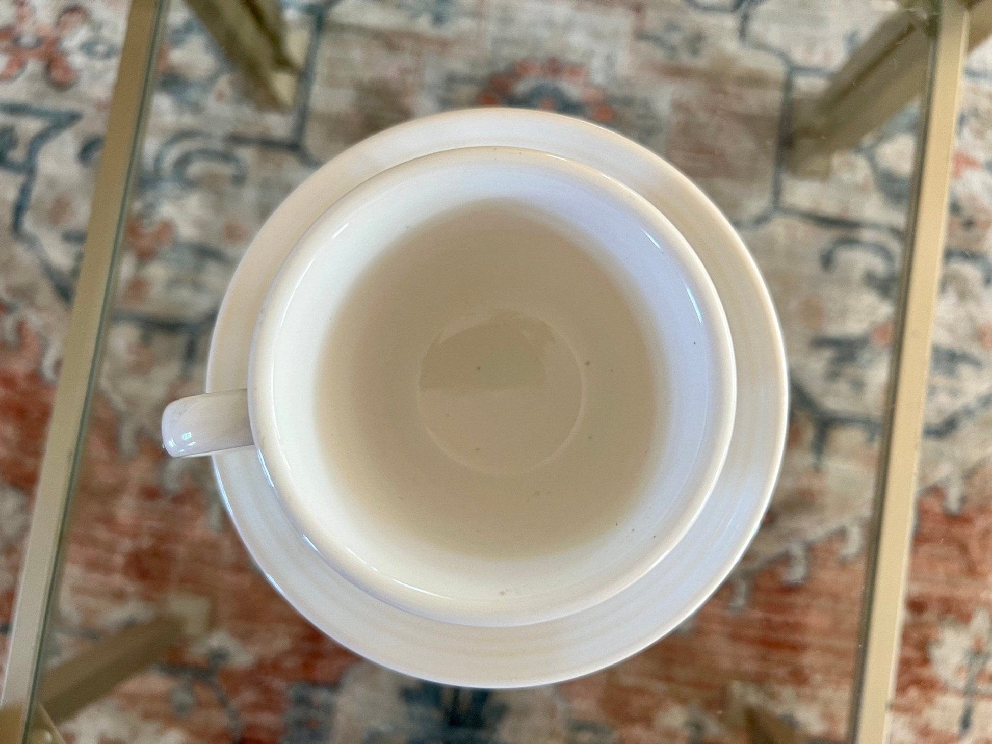 Vintage White Fiesta Cup and Saucer Homer Laughlin Fiestaware - Loom Vintage