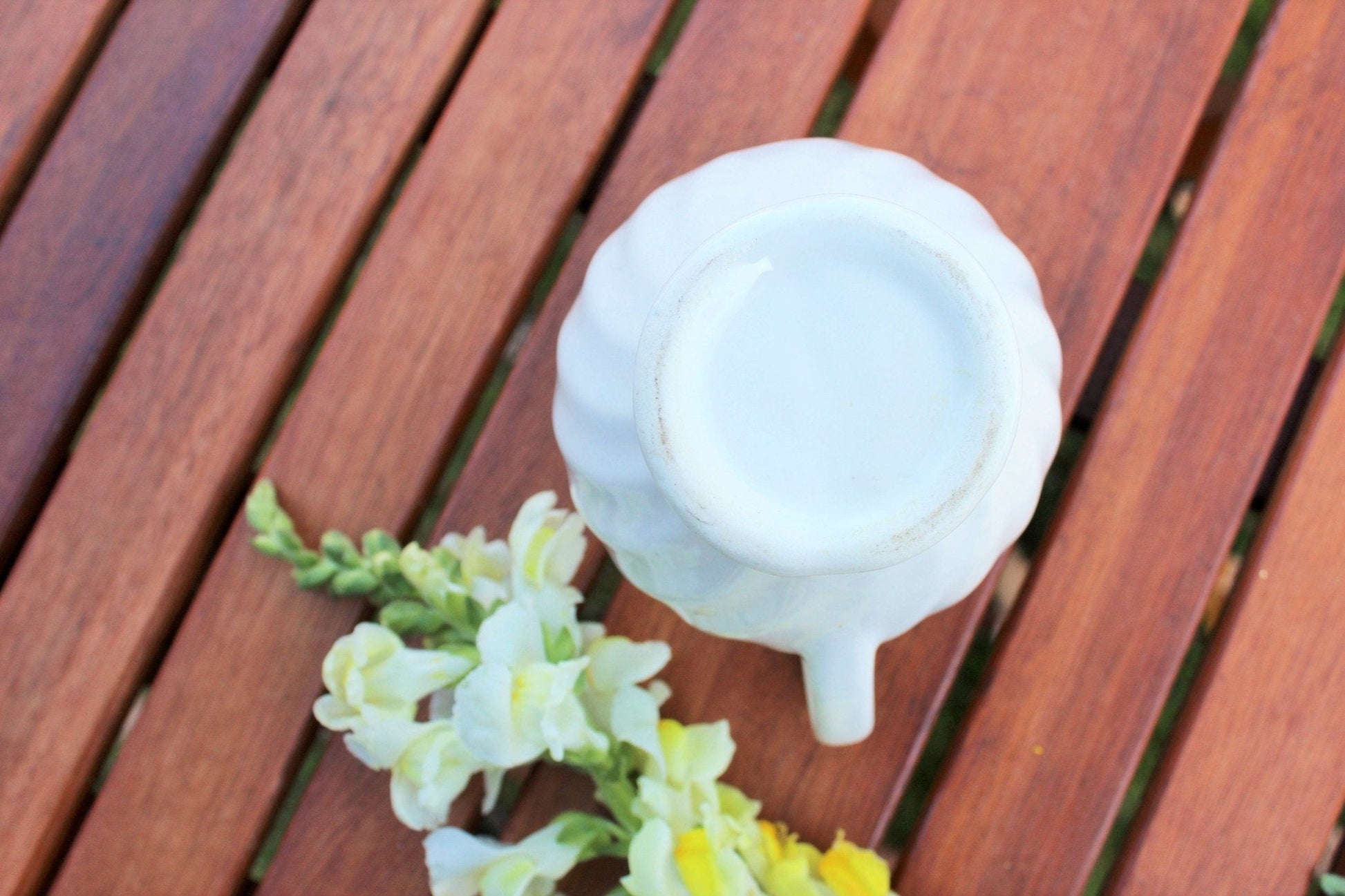 Vintage White/ SilverTrim Creamer // Pitcher // Vintage Home Decor // Farmhouse style dishes // French Country - Loom Vintage