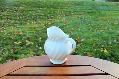 Vintage White/ SilverTrim Creamer // Pitcher // Vintage Home Decor // Farmhouse style dishes // French Country - Loom Vintage