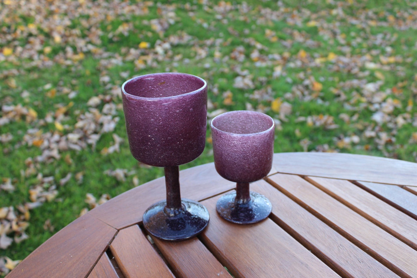 Vintage Wine and Water Glasses / Hand Blown Bubble Glass / Barware / Cocktails - Loom Vintage