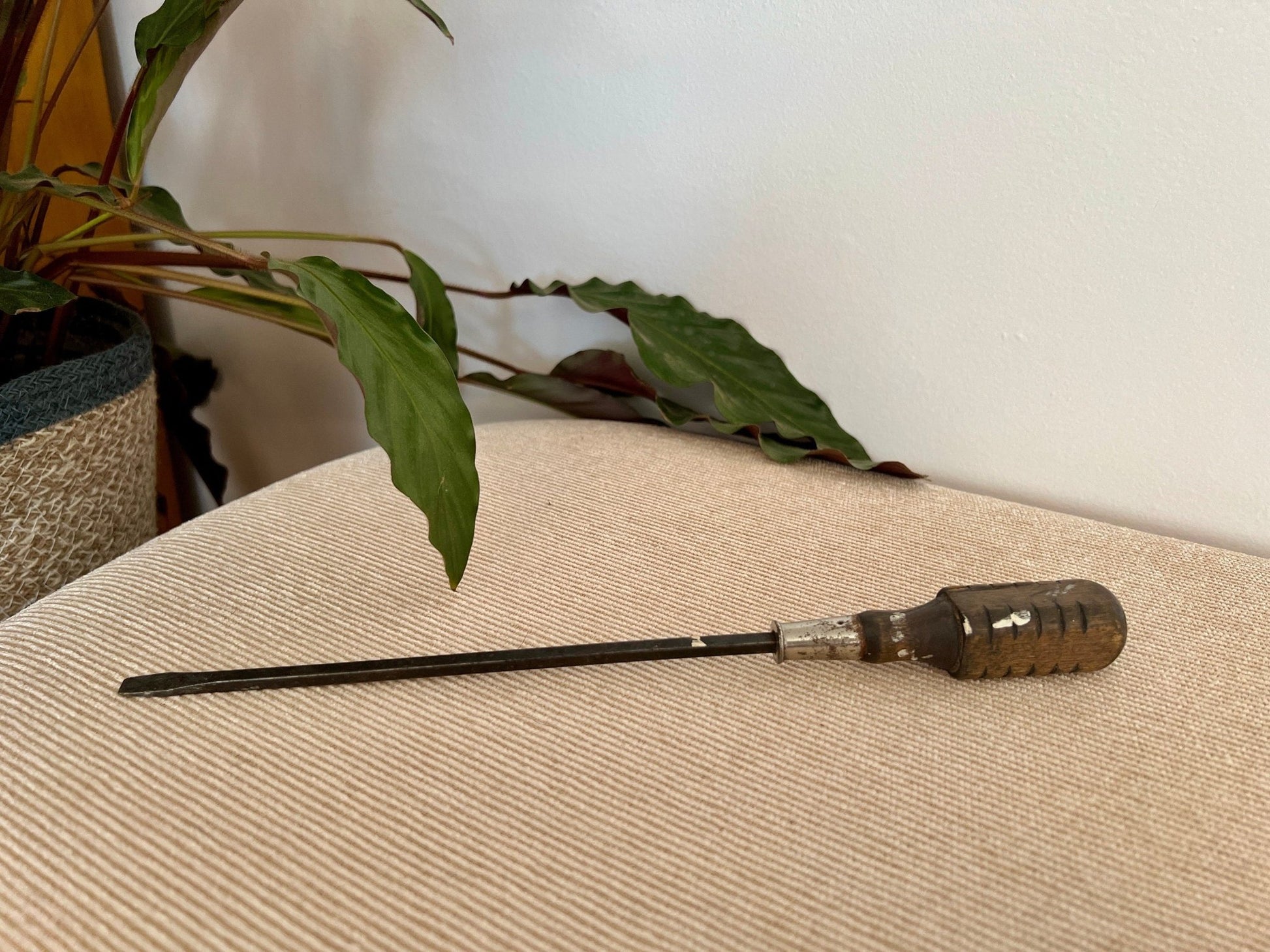 Vintage Wood Handled Screwdriver, MAC marking, Wooden Tools, Flat Head Hand Tool - Loom Vintage