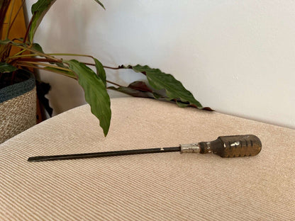 Vintage Wood Handled Screwdriver, MAC marking, Wooden Tools, Flat Head Hand Tool - Loom Vintage