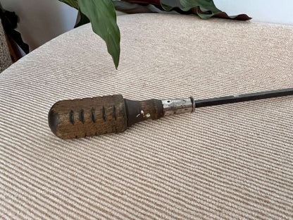 Vintage Wood Handled Screwdriver, MAC marking, Wooden Tools, Flat Head Hand Tool - Loom Vintage
