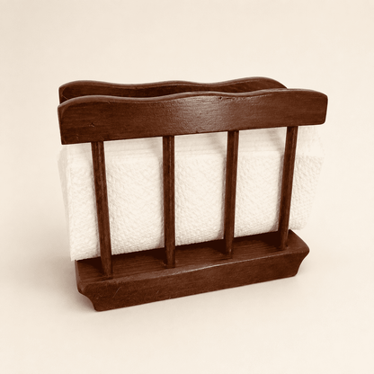 Colonial spindle napkin holder holding folded napkins