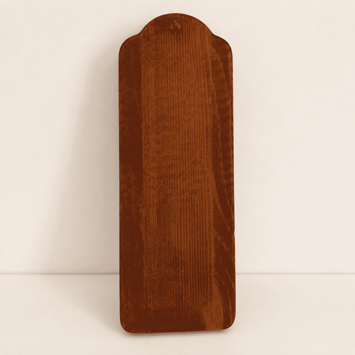Back of the wood sconce showing the keyhole hanging slot