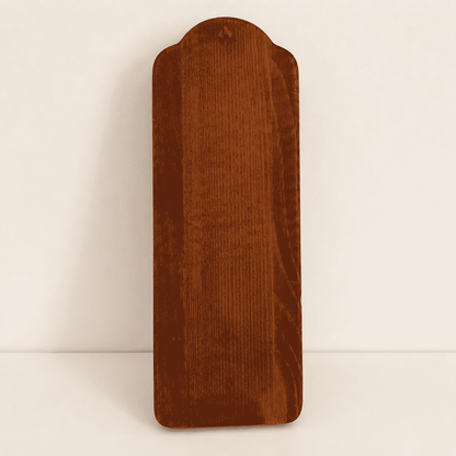 Back of the wood sconce showing the keyhole hanging slot