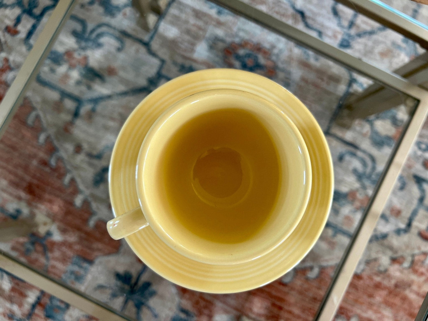 Vintage Yellow Fiesta Cup and Saucer Homer Laughlin - Loom Vintage
