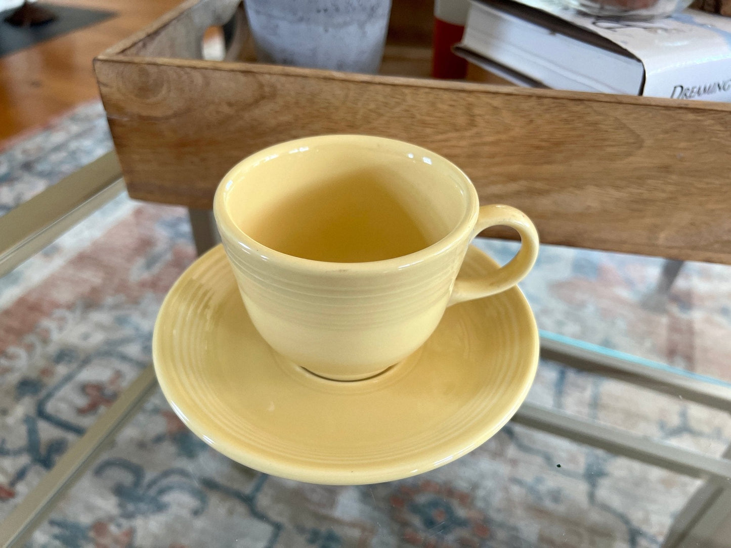 Vintage Yellow Fiesta Cup and Saucer Homer Laughlin - Loom Vintage