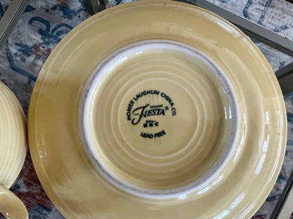 Vintage Yellow Fiesta Cup and Saucer Homer Laughlin - Loom Vintage