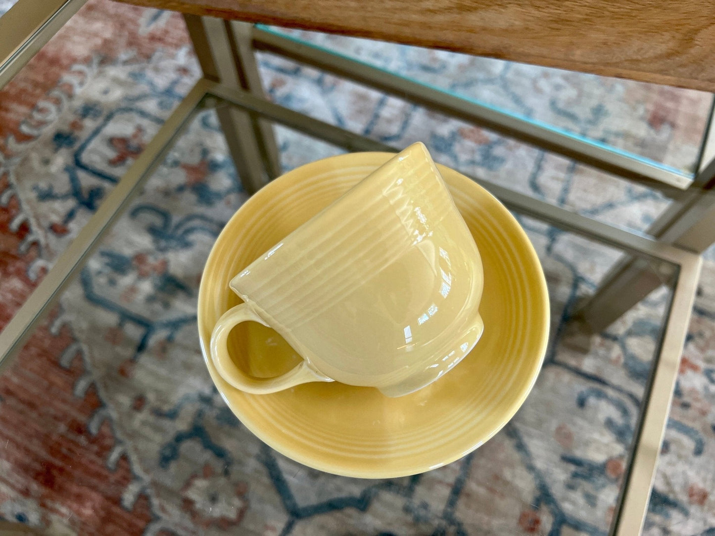 Vintage Yellow Fiesta Cup and Saucer Homer Laughlin - Loom Vintage