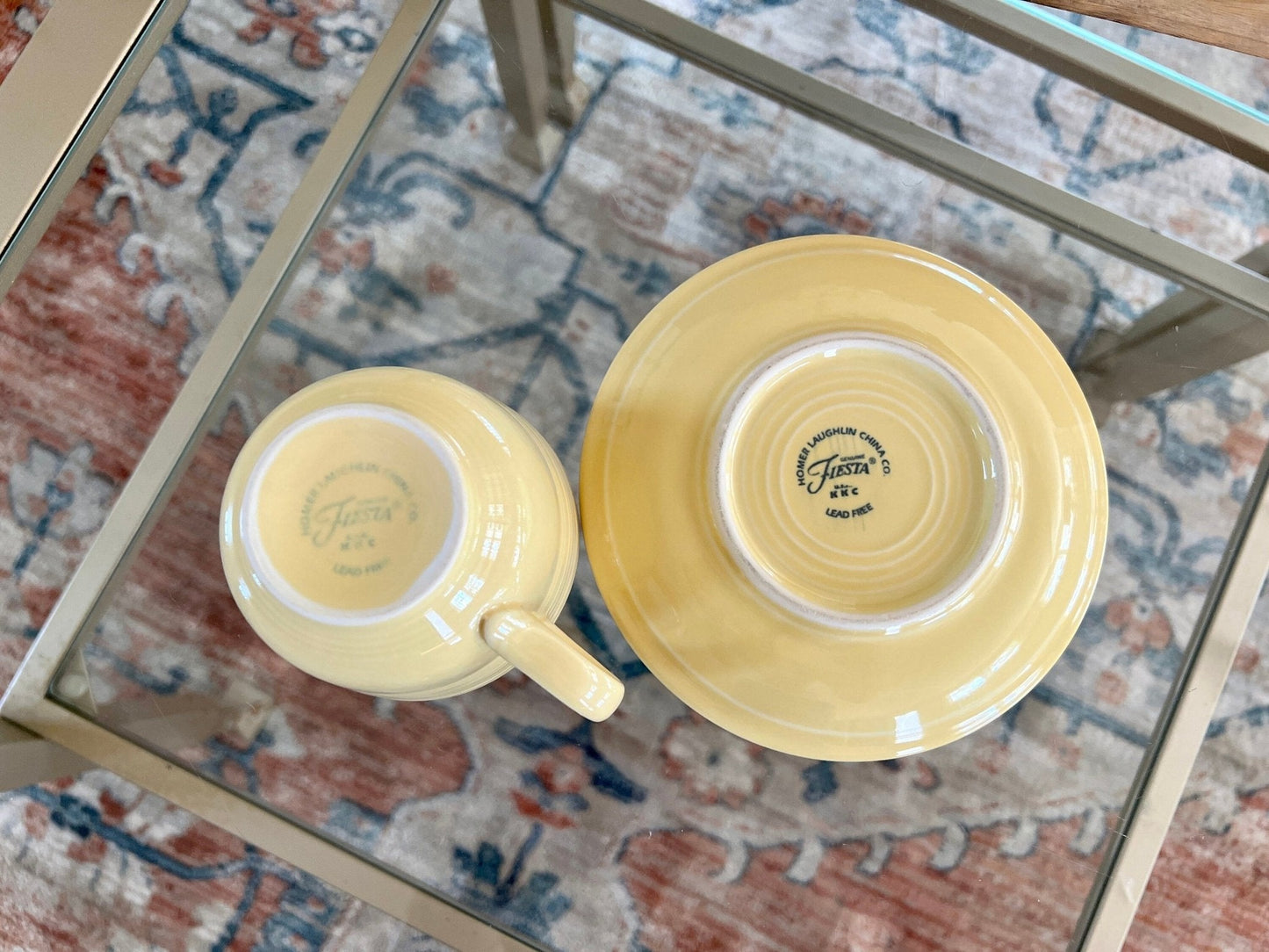 Vintage Yellow Fiesta Cup and Saucer Homer Laughlin - Loom Vintage