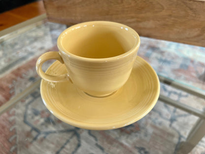 Vintage Yellow Fiesta Cup and Saucer Homer Laughlin - Loom Vintage