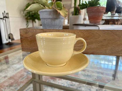 Vintage Yellow Fiesta Cup and Saucer Homer Laughlin - Loom Vintage
