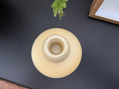 Vintage Yellow Tulip Ceramic Candle Holder, Tepeco, Trenton Fotter'es Company - Loom Vintage