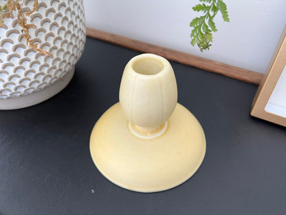 Vintage Yellow Tulip Ceramic Candle Holder, Tepeco, Trenton Fotter'es Company - Loom Vintage