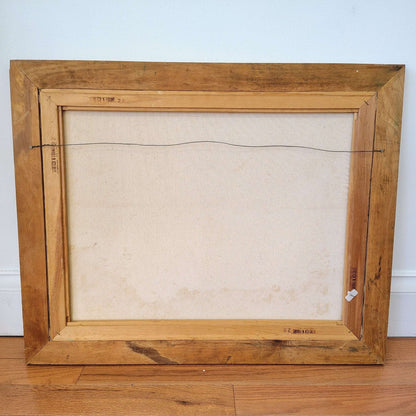 Webb Signed Oil on Canvas Landscape — Sunset Waterscape, 1980, Framed 32" × 26" - Loom Vintage